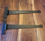 Mat Black, Wrought Iron 15" Penny End Tee Hinges (VFB29)